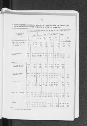 Sozialversicherungspflichtig beschäftigte Arbeitnehmer am 31. März 1983 nach Wirtschaftsbereichen/ -abteilungen, Alter und Geschlecht