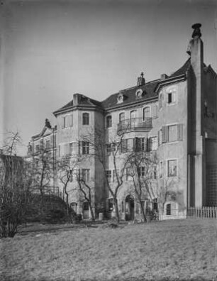 Dresden-Neustadt. Ansicht der Fassade des Narrenhäusels zur Elbe