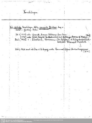 Forschungen Philologie romanische