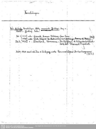 Forschungen Philologie romanische