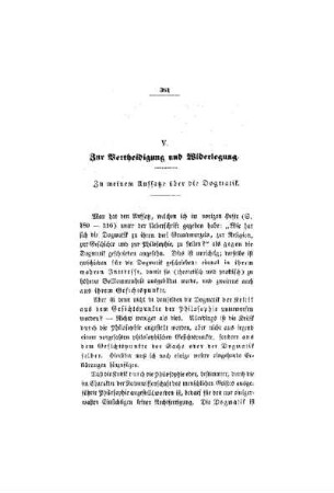 Zur Vertheidigung und Widerlegung : zu meinen Auffassungen über die Dogmatik