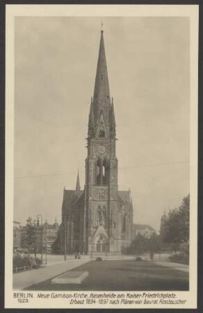 Ansichtskarte Neue Garnisonkirche, Kaiser-Friedrichplatz, Südstern