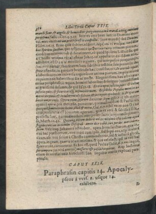 Caput XXIX. Paraphrasin capitis 14. Apocalypseos a vers. 8. usque 14. exhibens