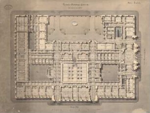 Reichstag, Berlin Zweiter Wettbewerb: Grundriss UG