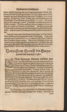 Von rechtem Brauch ds Sacraments/ und von dem Opffer.