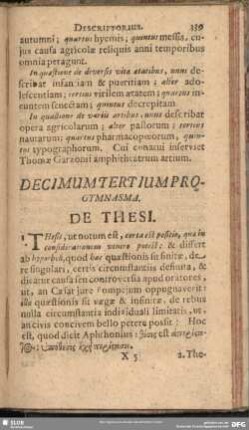 Decimumtertium Progymnasma De Thesi