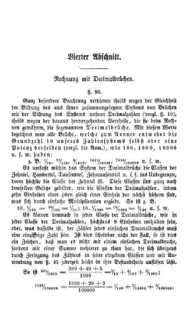 Vierter Abschnitt. Rechnung mit Decimalbrüchen.