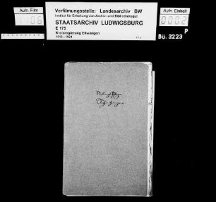 Schuldenwesen der Pfarrgemeinde und der Stiftungspflege Schechingen sowie der Stiftungspflege Leinweiler