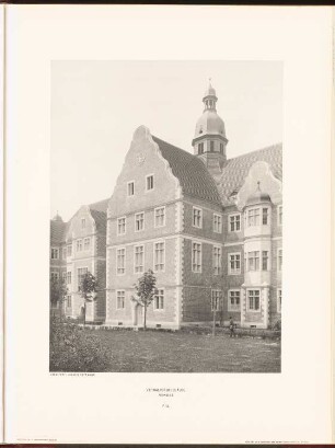 Irrenhaus, Berlin-Buch: Rückansicht Verwaltungsgebäude (aus: Neubauten der Stadt Berlin, Bd. VII, 1908)