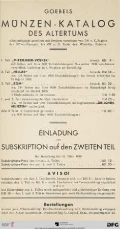Goebels Münzen-Katalog des Altertums