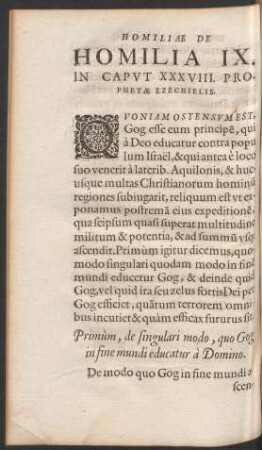 Homilia IX. In Caput XXXVIII. Prophetae Ezechielis.