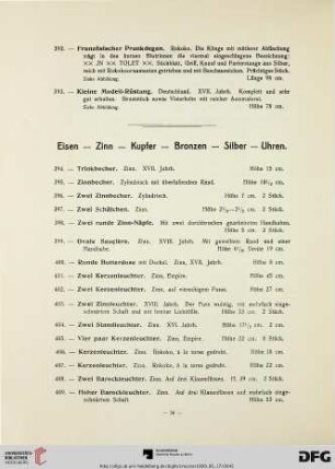 Eisen-Zinn-Kupfer-Bronzen-Silber-Uhren (Nr. 394-491)