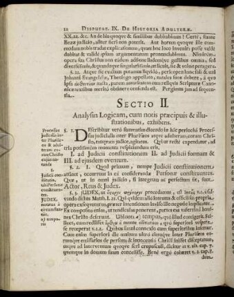 Sectio II. Analysin Logicam, cum notis præcipuis & illustrationibus, exhibens.