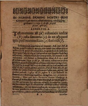Diss. iur. de testamentis