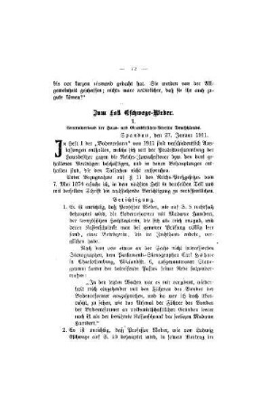 Zum Fall Eschwege-Weber