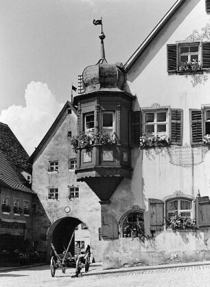Gräfenberg. Rathaus (1689 und 1701/1800). Teilansicht mit Erker