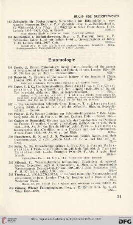 Entomologie (Nr. 194-204)