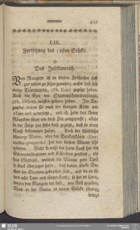 LIX. Fortsetzung des 58sten Stücks
