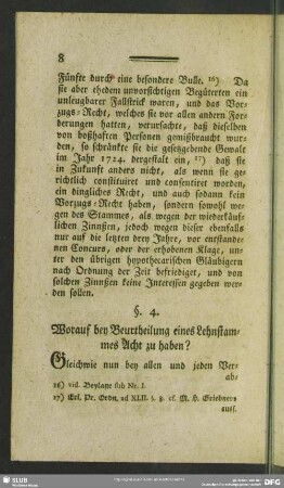 §. 4. Worauf bey Beurtheilung eines Lehnstammes Acht zu haben?