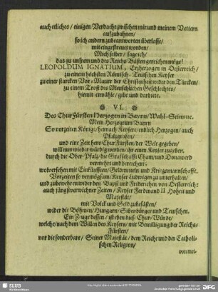 [VI. Chur-Bayern, Wahl-Stimme]