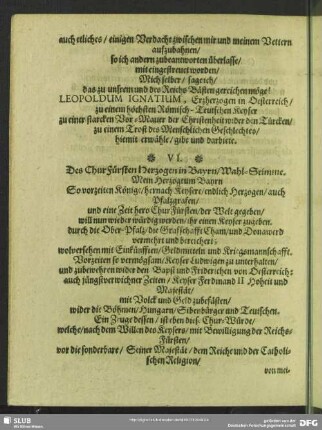 [VI. Chur-Bayern, Wahl-Stimme]