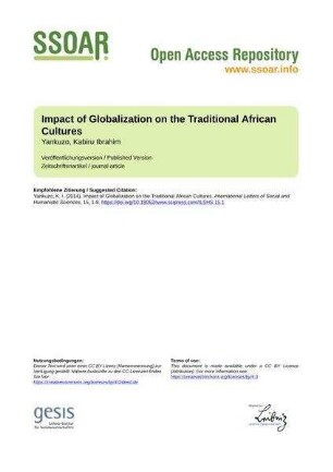 Impact of Globalization on the Traditional African Cultures