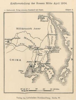 Skizze 9. Kräfteverteilung der Russen Mitte April 1904