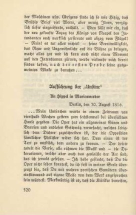 Aufführung der "Undine"