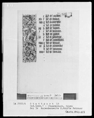 Lateinisch-französisches Stundenbuch (Livre d'heures) — Teilbordüre, Folio 3verso