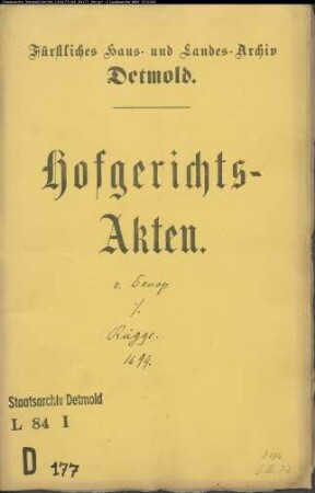 von Donop, Vormunde gegen Joh. Hermann Reinking und Konrad Rügge zu Langenholzhausen - Schuldforderung