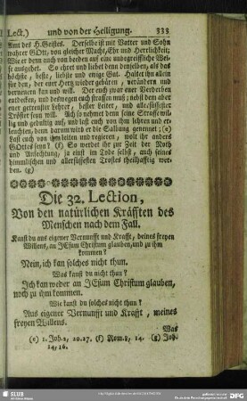 Die 32. Lection, Von den natürlichen Kräfften des Menschen dem Fall