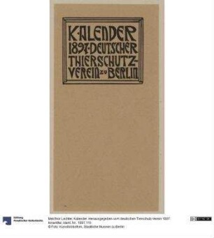 Kalender. Herausgegeben vom deutschen Tierschutz-Verein 1897. Innentitel