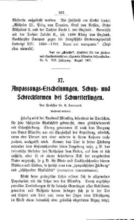 Anpassungs-Erscheinungen, Schutz- und Schreckformen bei Schmetterlingen