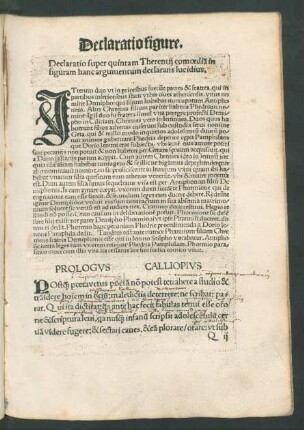 Declaratio super quintam Therentii comoedia[m] in figuram ...