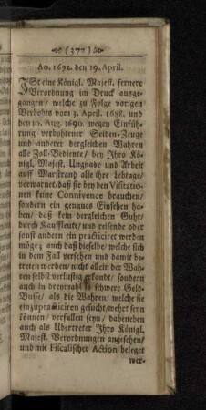 Ao. 1692. den 19. April.