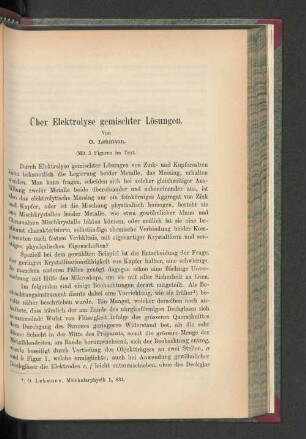 Über Elektrolyse gemischter Lösungen.