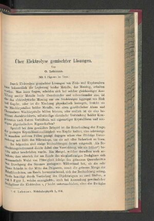 Über Elektrolyse gemischter Lösungen.