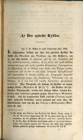 Die Fragmente der epischen Poesie der Griechen bis zur Zeit Alexander's des Grossen, 1. Bis zur Zeit Alexander's des Grossen