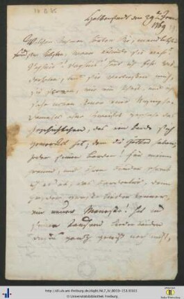 Brief (NL 7/IV B 85).