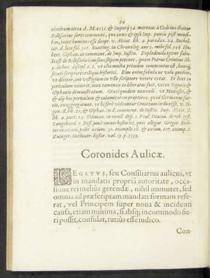 Coronides Aulicae.