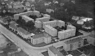 Dresden-Strehlen. Wohnbebauung zwischen Dohnaer, Lockwitzer, H.-Bürkner- und Rayskistraße (um 1930 von H. Vasak) nach Süden