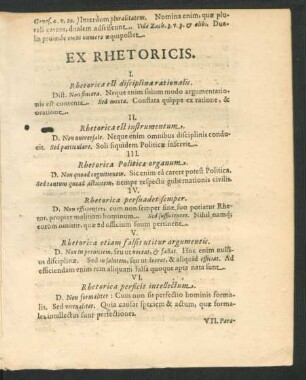 Ex Rhetoricis.