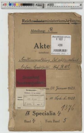 Fondverwaltung des außerordentlichen Haushalts: Bd. 4