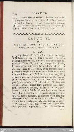 Caput VI. De Deo Eiusque Proprietaribus Secundum Scripturam Sacram