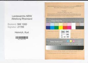 Entnazifizierung Kurt Heinrich, geb. 10.06.1904 (Betriebsdirektor)