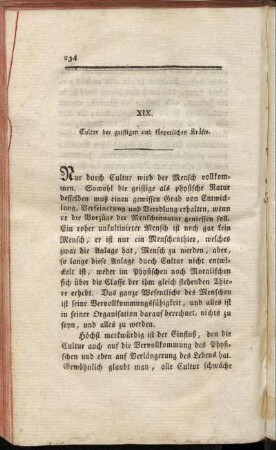 XIX. Cultur der geistigen und körperlichen Kräfte.