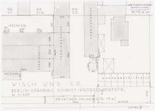 Maschinenfabrik Wisch und Co., Berlin-Spandau Erweiterungsbau: Lageplan 1:200