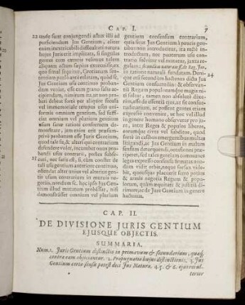Cap. II. De Divisione Juris Gentium Ejusque Objectis.