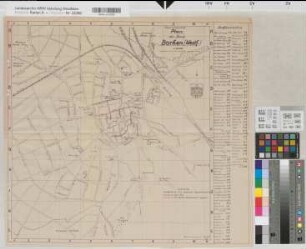 Borken (Borken) Stadtplan mit Regenwasserkanalplan 1951 1 : 5000 51,5 x 47,5 Pause mit Einzeichnung Wasserwirtschaftsamt Münster Nr. 164