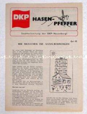 Zeitung der DKP-Ortsgruppe München-Hasenbergl u.a. zur Wohnungspolitik und zur Europawahl